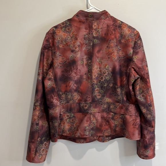 ANTHRACITE jacket with floral design. Size 14 - Picture 2 of 10
